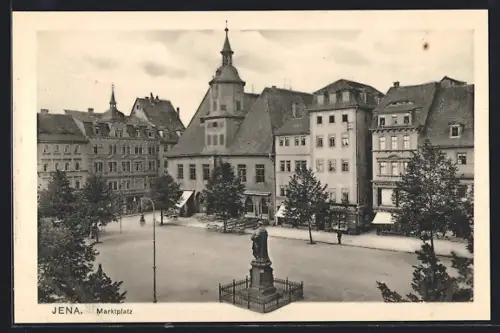AK Jena, Marktplatz, Denkmal