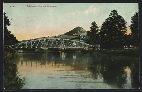 AK Jena, Schützenbrücke mit Hausberg