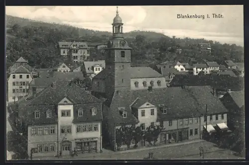 AK Blankenburg i. Thür., Kirche und Marktplatz