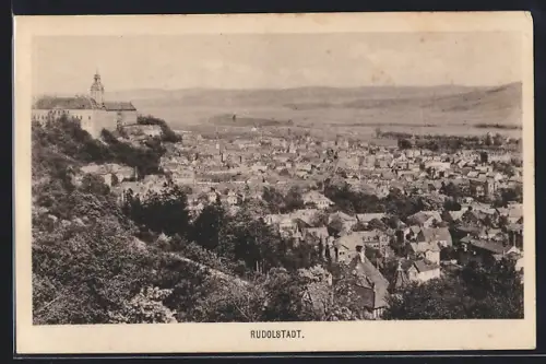 AK Rudolstadt, Stadtansicht mit Schloss