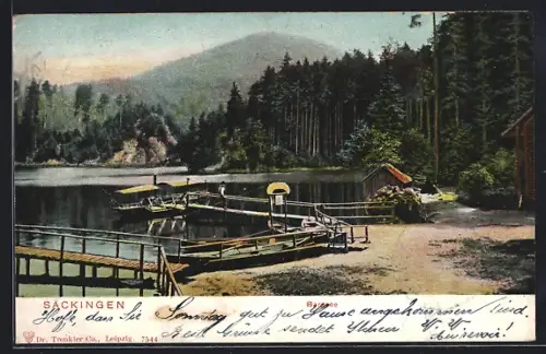 AK Säckingen, Bootsanlegestelle am Bergsee