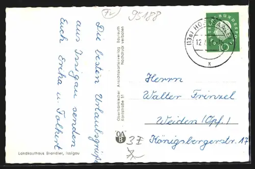 AK Issigau im Frankenwald, Totalansicht, Hirschsprung, Teufelsbrücke