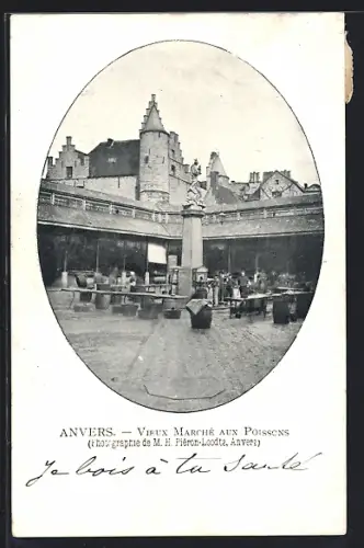 AK Anvers, Vieux Marche aux Poissons, alter Fischmarkt