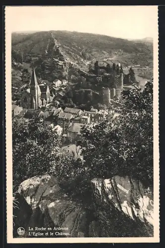 AK La Roche en Ardenne, L`Eglise et le Château