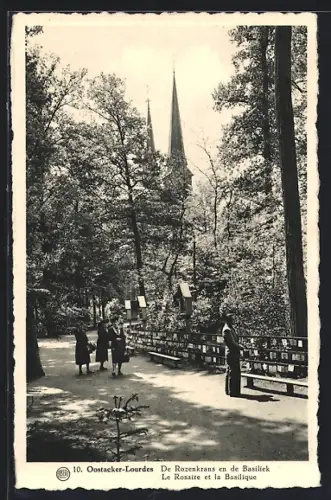 AK Oostacker-Lourdes, Le Rosaire et la Basilique