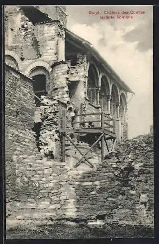 AK Gand, Château des Comtes, Galerie Romane