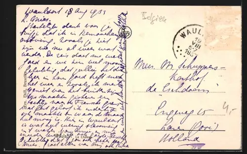 AK Waulsort, Abtei und Ort aus der Vogelschau