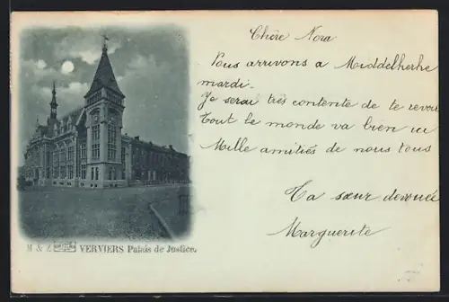 Mondschein-AK Verviers, Palais de Justice