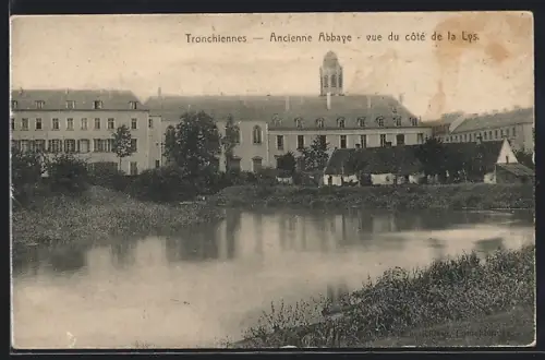 AK Tronchiennes, Ancienne Abbaye, vue du cote de la Lys