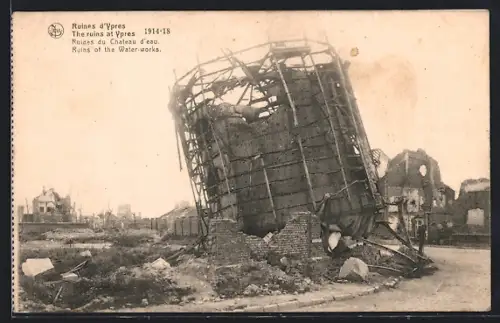 AK Ypres, Ruines d`Ypres, Ruines du Chateau d`eau