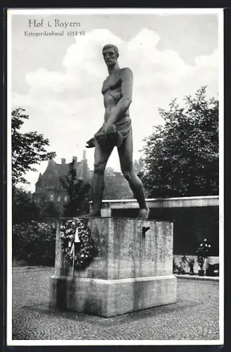 AK Hof i. Bayern, Kriegerdenkmal 1914/18