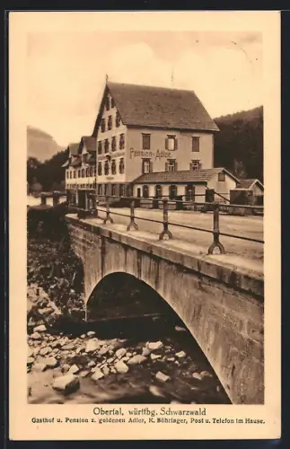 AK Obertal / Baiersbronn, Gasthof und Pension z. goldenen Adler, K. Böhringer