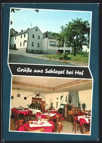 AK Schlegel bei Hof, Gasthaus Grüner Baum, Inh. H. Munzert