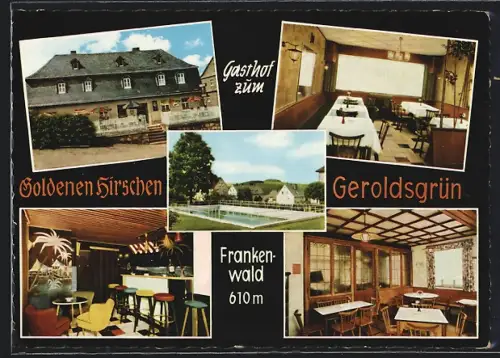 AK Geroldsgrün /Frankenwald, Gasthof zum Goldenen Hirschen, Bes. R. Walter