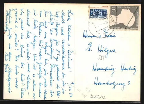 AK Münchberg, Strassenpartie mit Fachwerkhaus