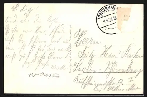 AK Oberammergau, St. Gregorbad mit Nothkarspitze