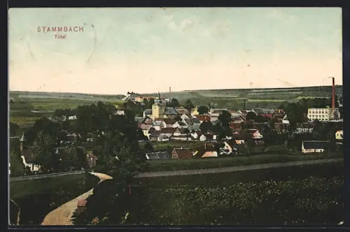 AK Stammbach, Ortsansicht aus der Vogelschau