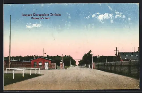 AK Zeithain, Truppen-Übungsplatz, Eingang ins Lager