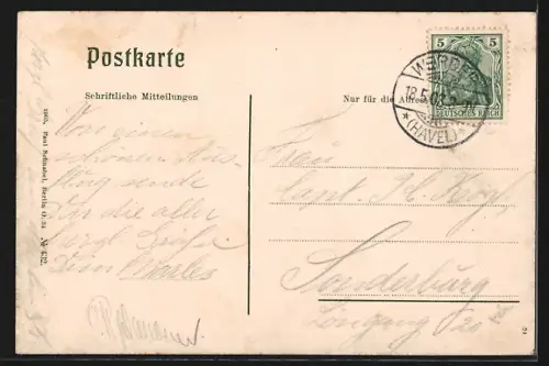 AK Werder a. H., Wachtelburg mit Baumblüte