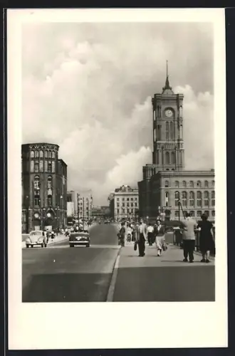 AK Berlin, Rathausstrasse mit Altem Rathaus