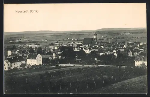 AK Neustadt /Orla, Teilansicht mit Kirche