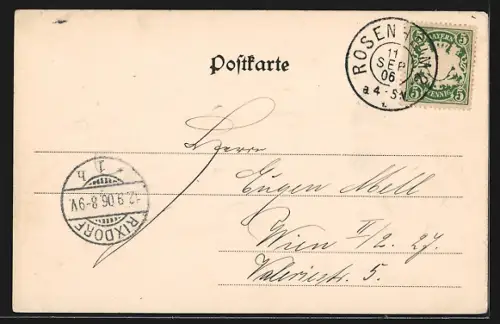 AK Rosenheim / Bayern, Teilansicht mit Kirche