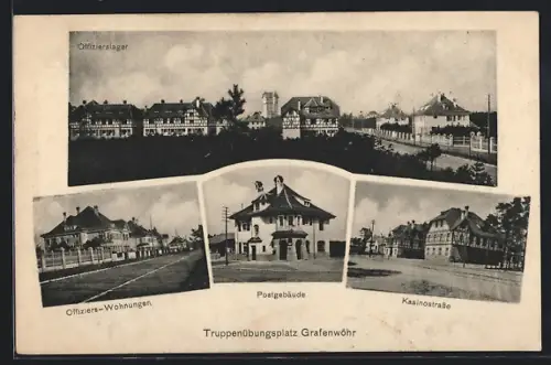 AK Grafenwöhr, Kasinostrasse, Offizierslager, Postgebäude