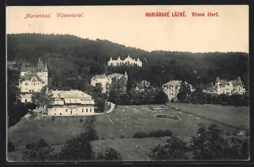 AK Marienbad, Villenviertel, Panorama