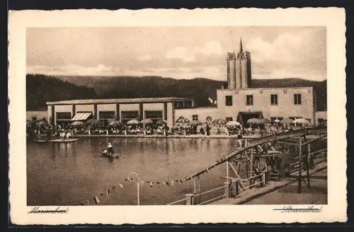 AK Marienbad, Blick ins Strandbad