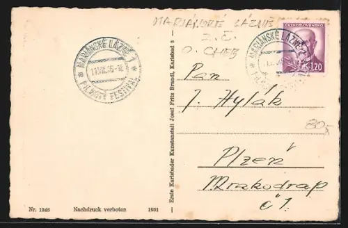 AK Marienbad, Blick ins Strandbad