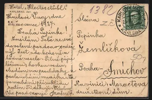 AK Karlsbad, Alte Wiese, Gebäudepanorama