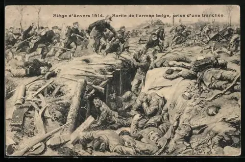 AK Schlacht von Anvers 1914, Grabenkämpfe