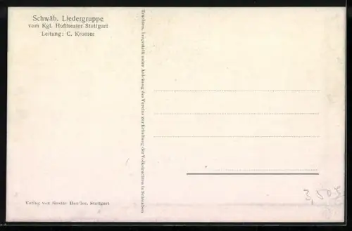 AK Schwäbische Liedergruppe vom Kgl. Hoftheater Stuttgart