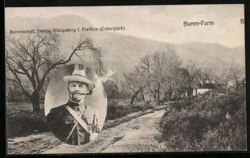 AK Königsberg i. Franken, Burenkomdt. Jooste, Buren-Farm
