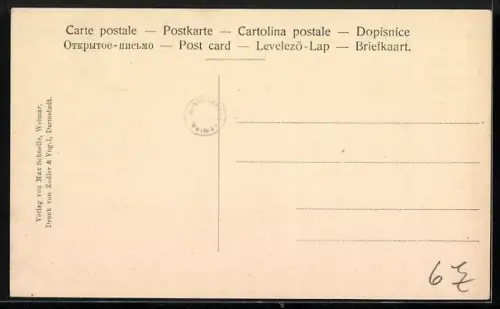 Künstler-AK Weimar / Thüringen, Schillers Geburtshaus in Marbach, Schillers Wohnhaus zu Weimar