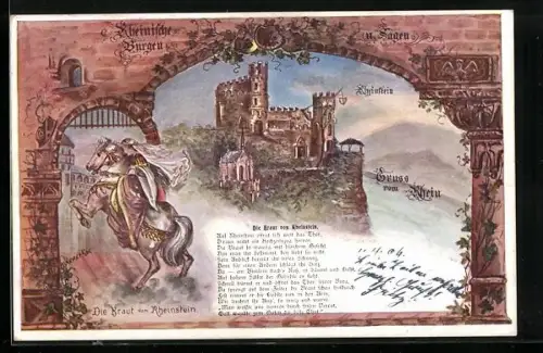AK Rheinische Burgen und Sagen, Die Braut von Rheinstein