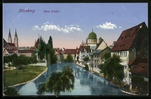 AK Nürnberg, Synagoge an der Insel Schütt