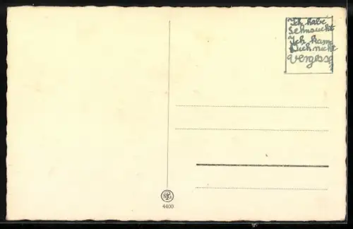 AK Briefmarkensprache, Junger Herr in Blumenherz mit Briefmarken und Sprüchen Vergib mir