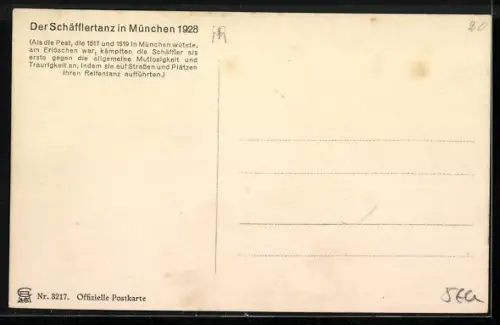 Künstler-AK München, Schäfflertanz 1928 - Reifschwung-Gruppe