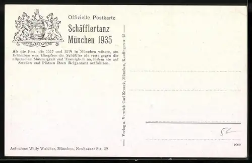 AK Fahnengruppe, Schäfflertanz München 1935