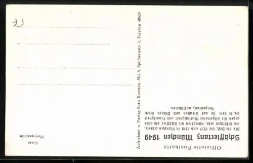 Künstler-AK München, Schäfflertanz - Reifschwung-Gruppe 1949