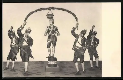 AK München, Spiel-Erker am neuen Rathaus, Schefflertanz