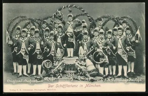 AK München, Reifschwunggruppe, Schäfflertanz