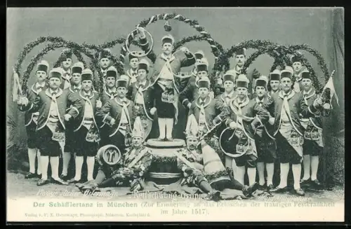 AK München, Reifschwunggruppe, Schäfflertanz