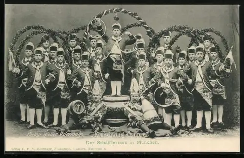 AK München, Reifschwunggruppe, Schäfflertanz