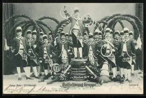 AK München, Reifschwung Gruppe, Der Schäfflertanz