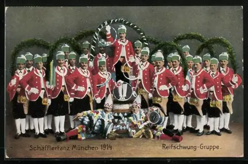 AK Schäfflertanz München 1914, Reifschwung-Gruppe