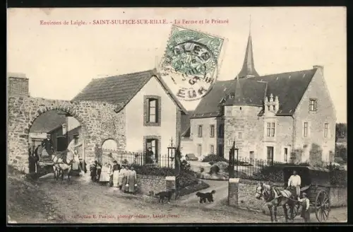 AK Saint-Sulpice-sur-Rille, La ferme et le Prieuré