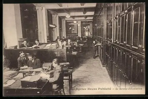 AK Paris, Agence Havas Publicité boulevard des Italiens, Le Service d`Exécution