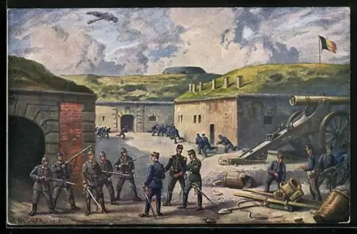 Künstler-AK W. Bürger: Eroberung von Fort Malonne